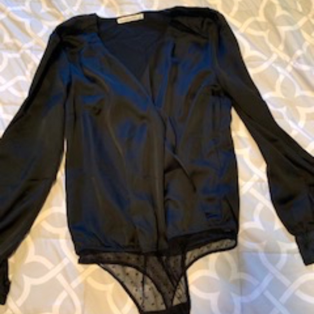 Abercrombie and Fitch Black Silk Bodysuit